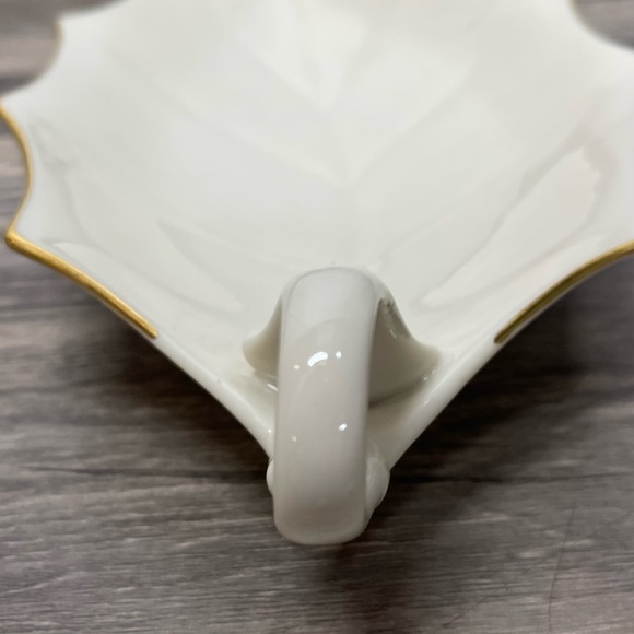 Lenox Special Leaf Dish – Ivory Porcelain with 22k‎ Gold Trim – Vintage USA - Picture 3 of 7